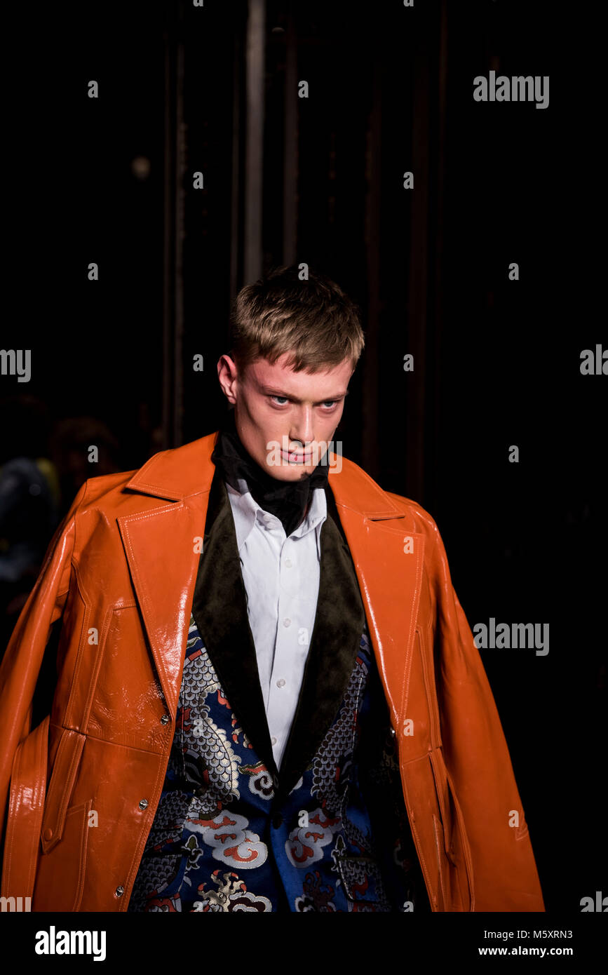 Mens collection at Malan Breton AW18 show during the London Fashion Week 2018 Stock Photo