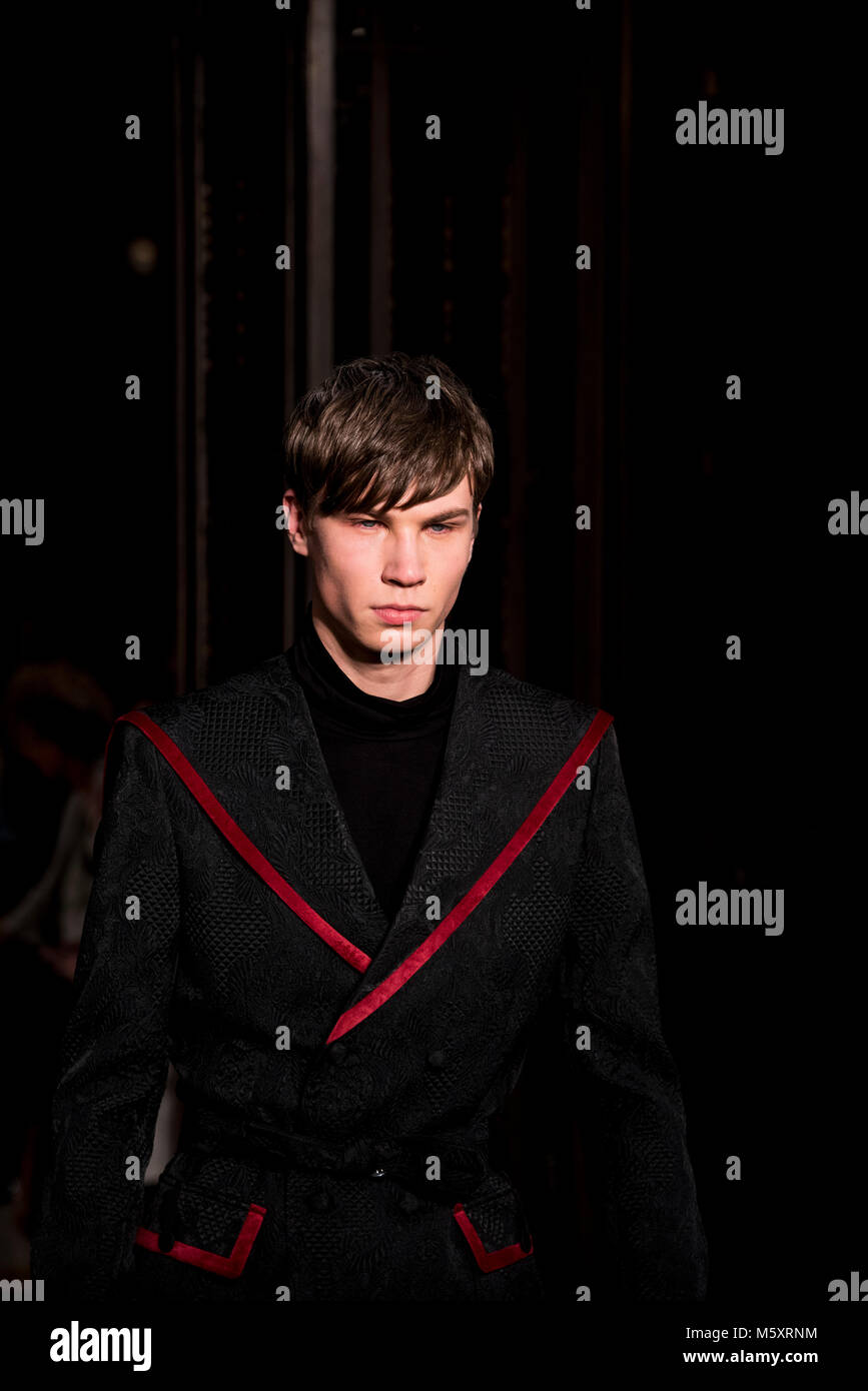 Mens collection at Malan Breton AW18 show during the London Fashion Week 2018 Stock Photo