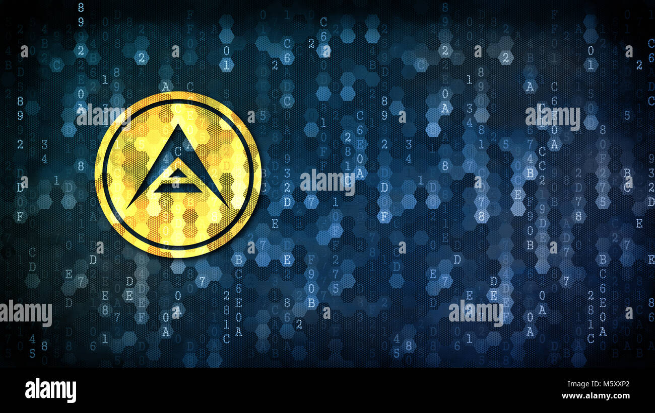 Ark - Coin Pictogram on Pixelated Background Stock Photo - Alamy