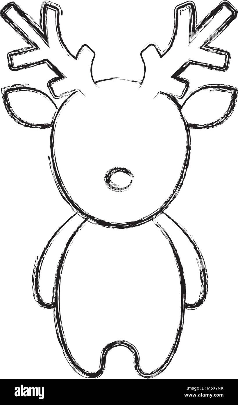 cute reindeer christmas character Stock Vector Image & Art - Alamy