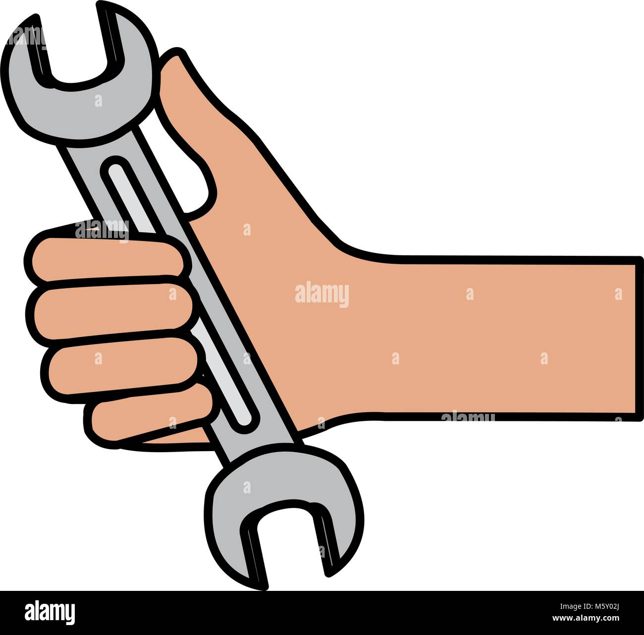 Hand crescent wrench Stock Vector Images Alamy