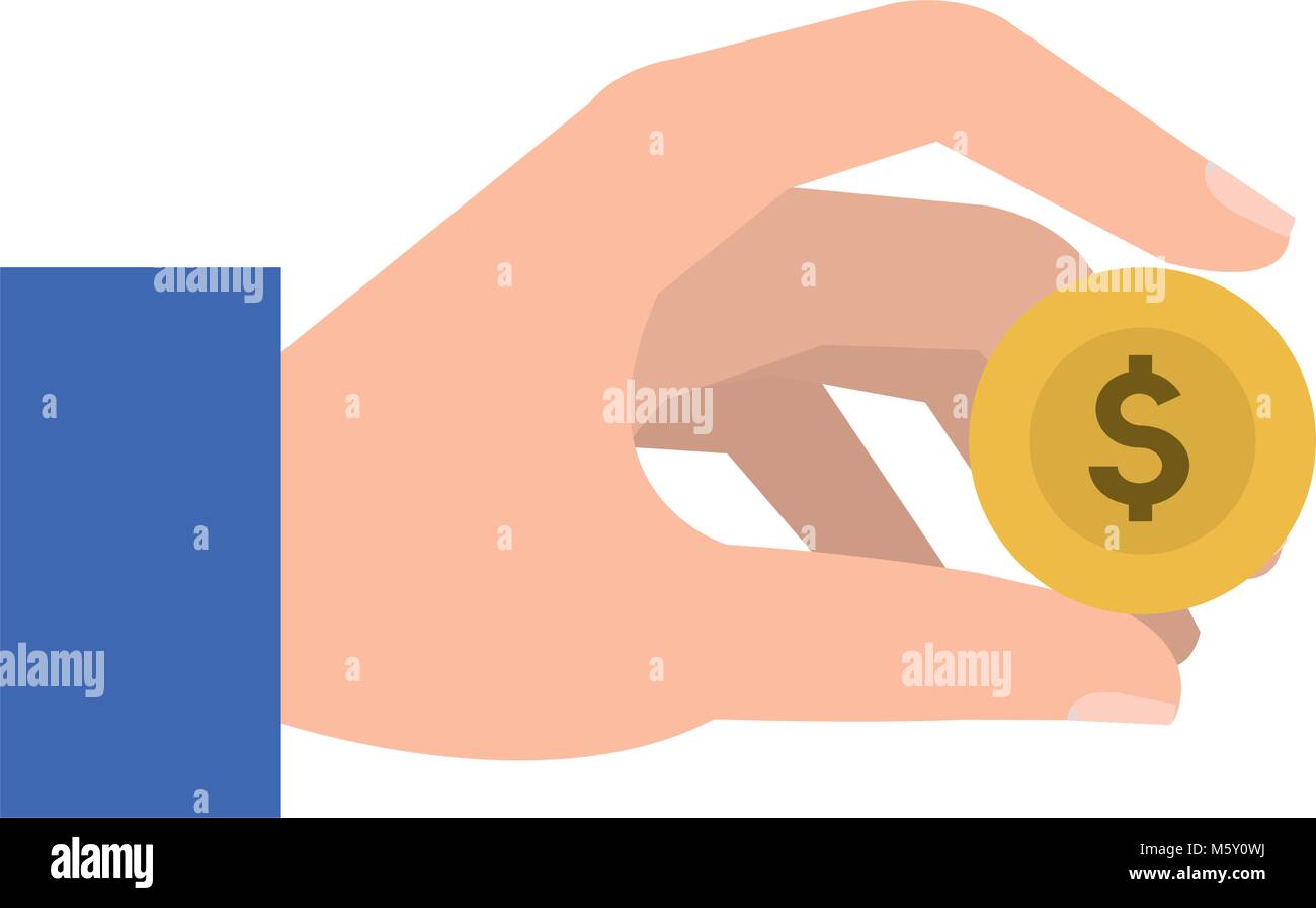 hand with coin money isolated icon Stock Vector Image & Art - Alamy
