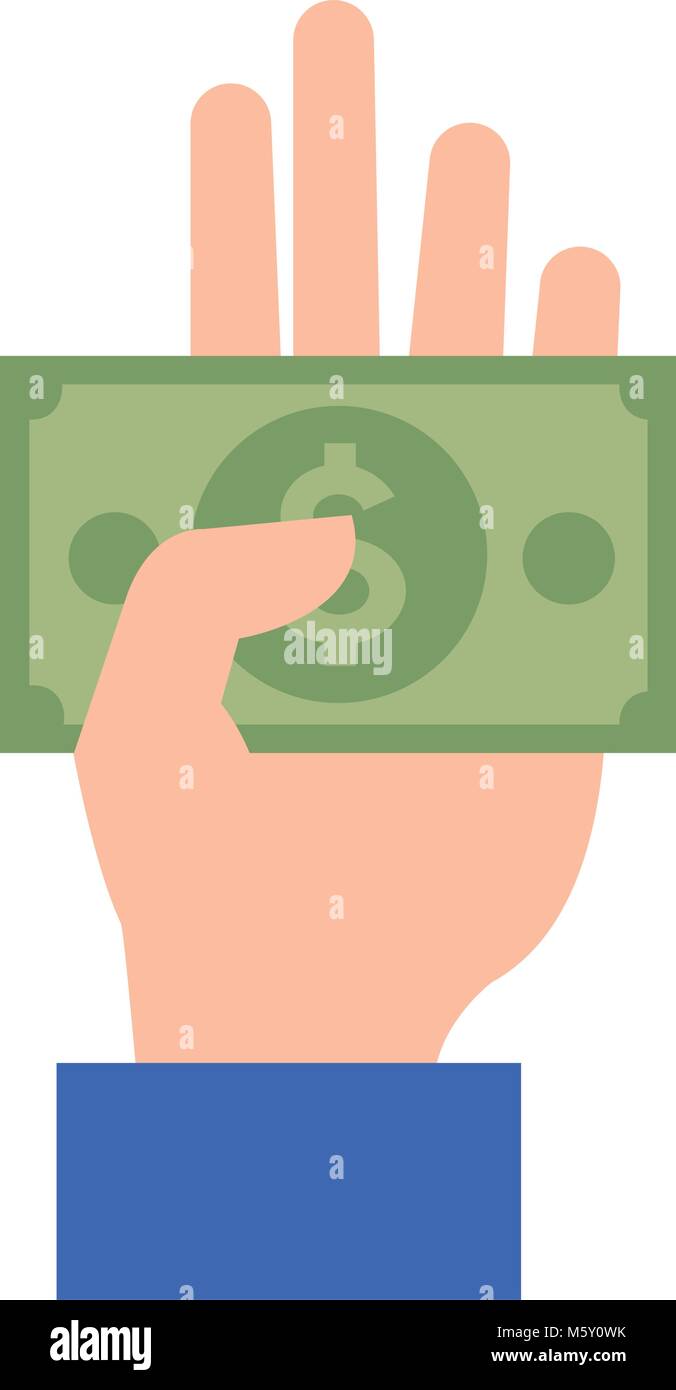 hand with bills dollar money icon Stock Vector Image & Art - Alamy