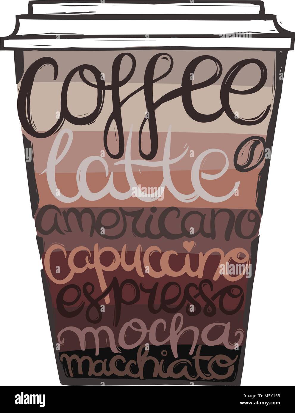 Coffee lettering cup Stock Vector Images - Alamy
