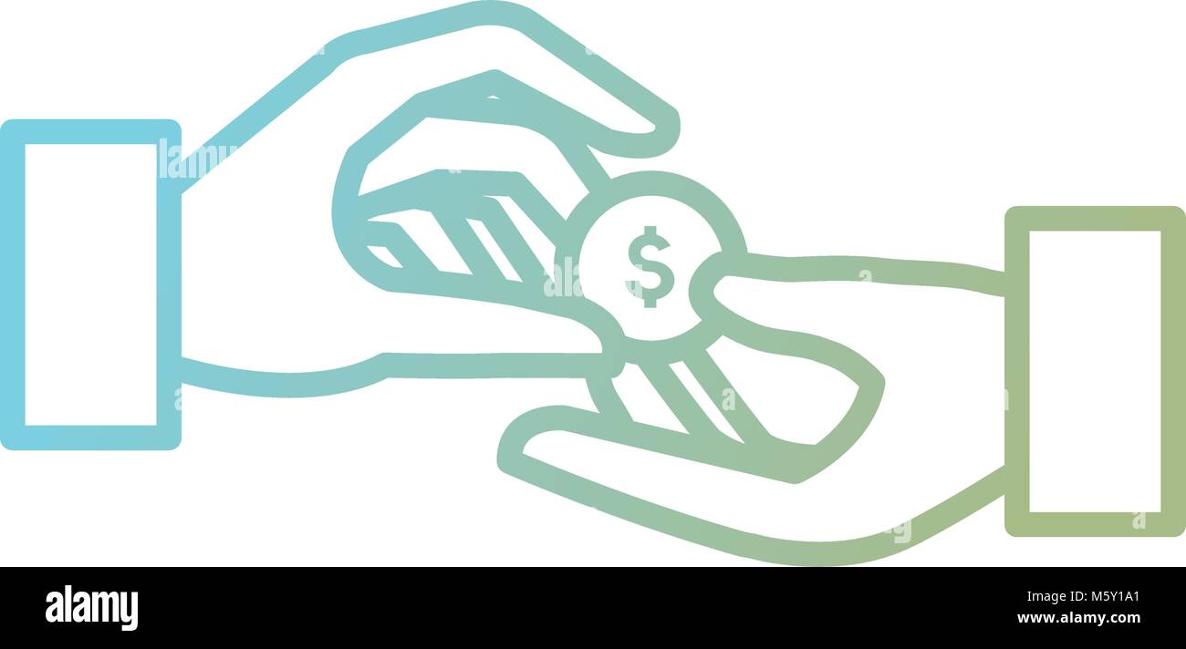hand with coin money isolated icon Stock Vector Image & Art - Alamy