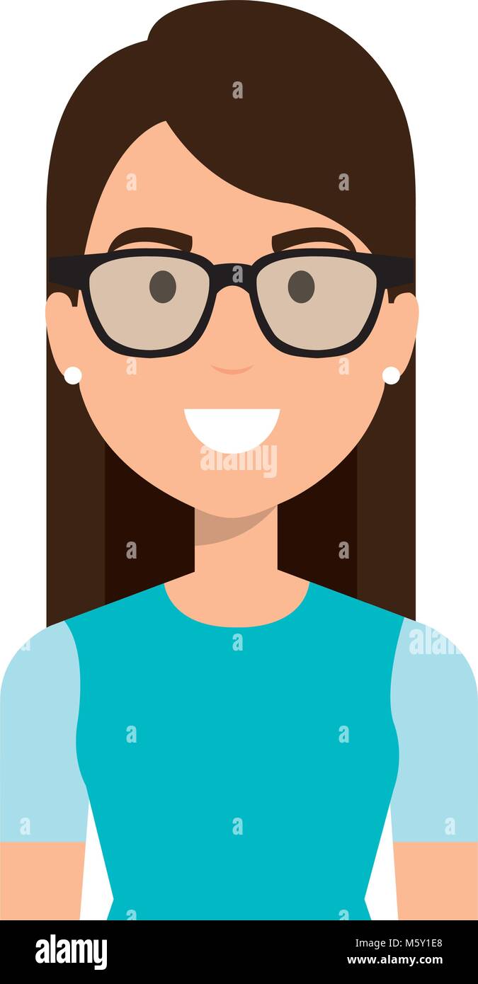 beautiful and young woman with glasses character Stock Vector Image & Art Alamy