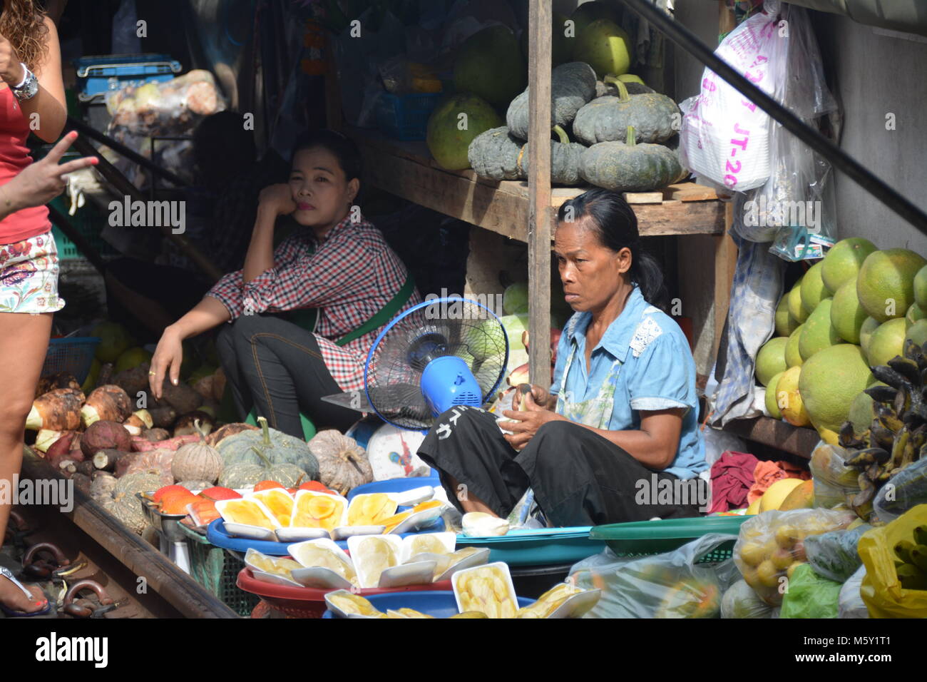 Train Market - Bangkok Thailand Stock Photo
