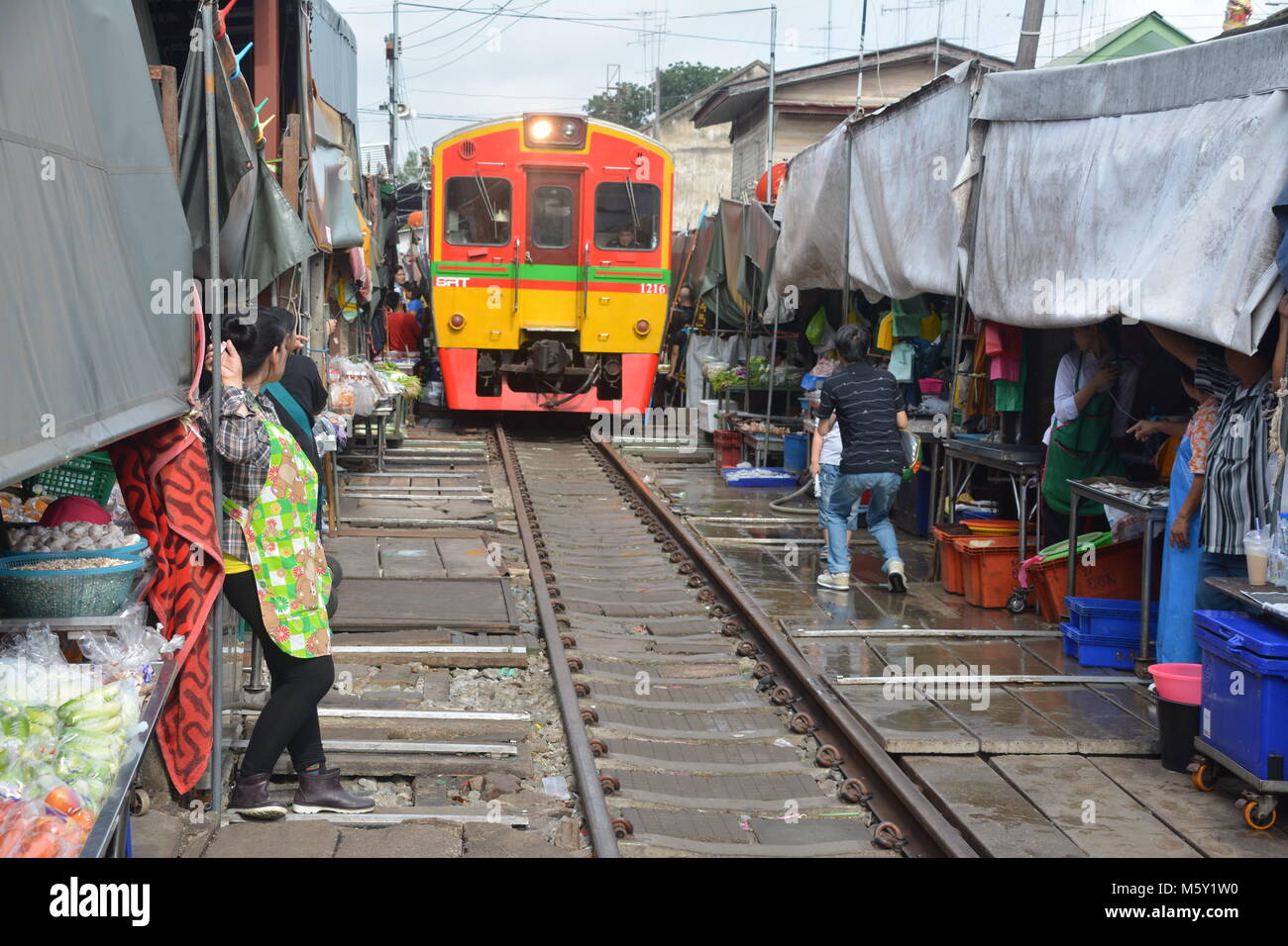 Train Market - Bangkok Thailand Stock Photo