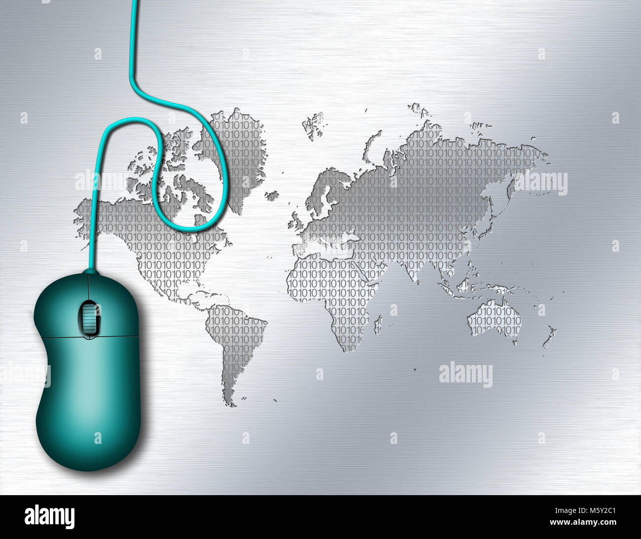 Computer mouse. World map background Stock Photo - Alamy