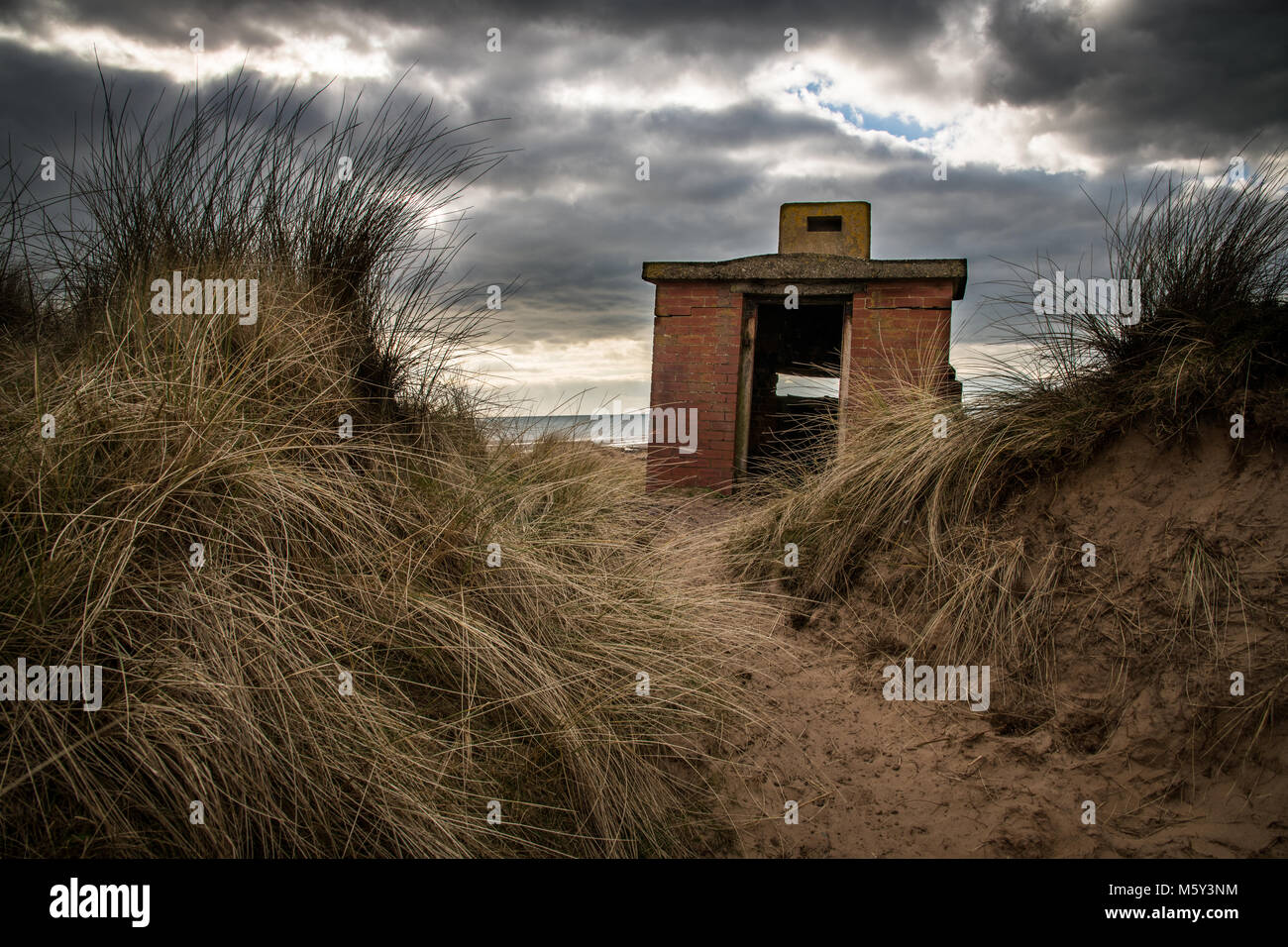 An old gun emplacement on Drigg Beach, Cumbria, UK Stock Photo - Alamy