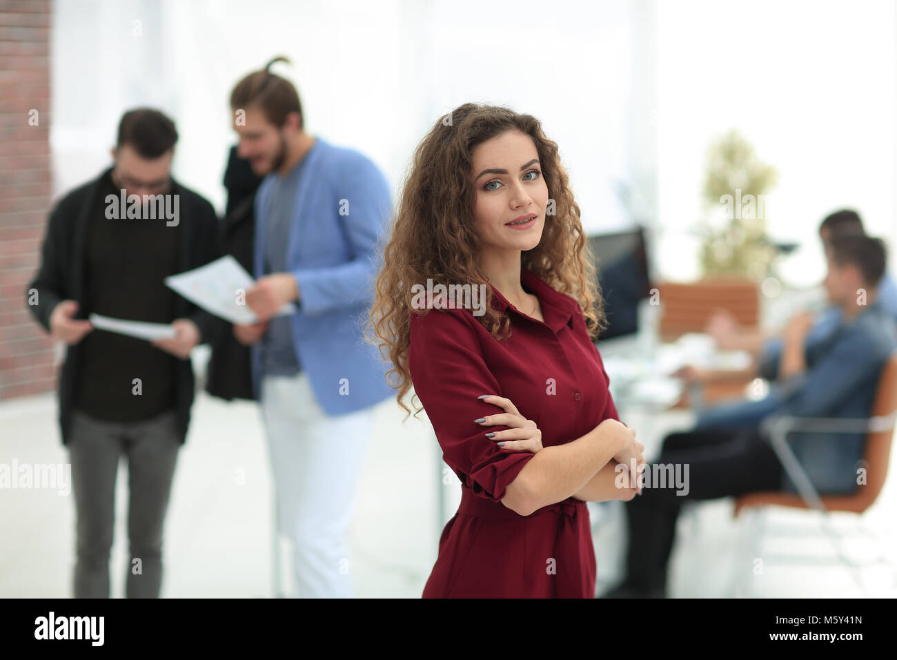 fashion designer standing in a creative Studio.p Stock Photo