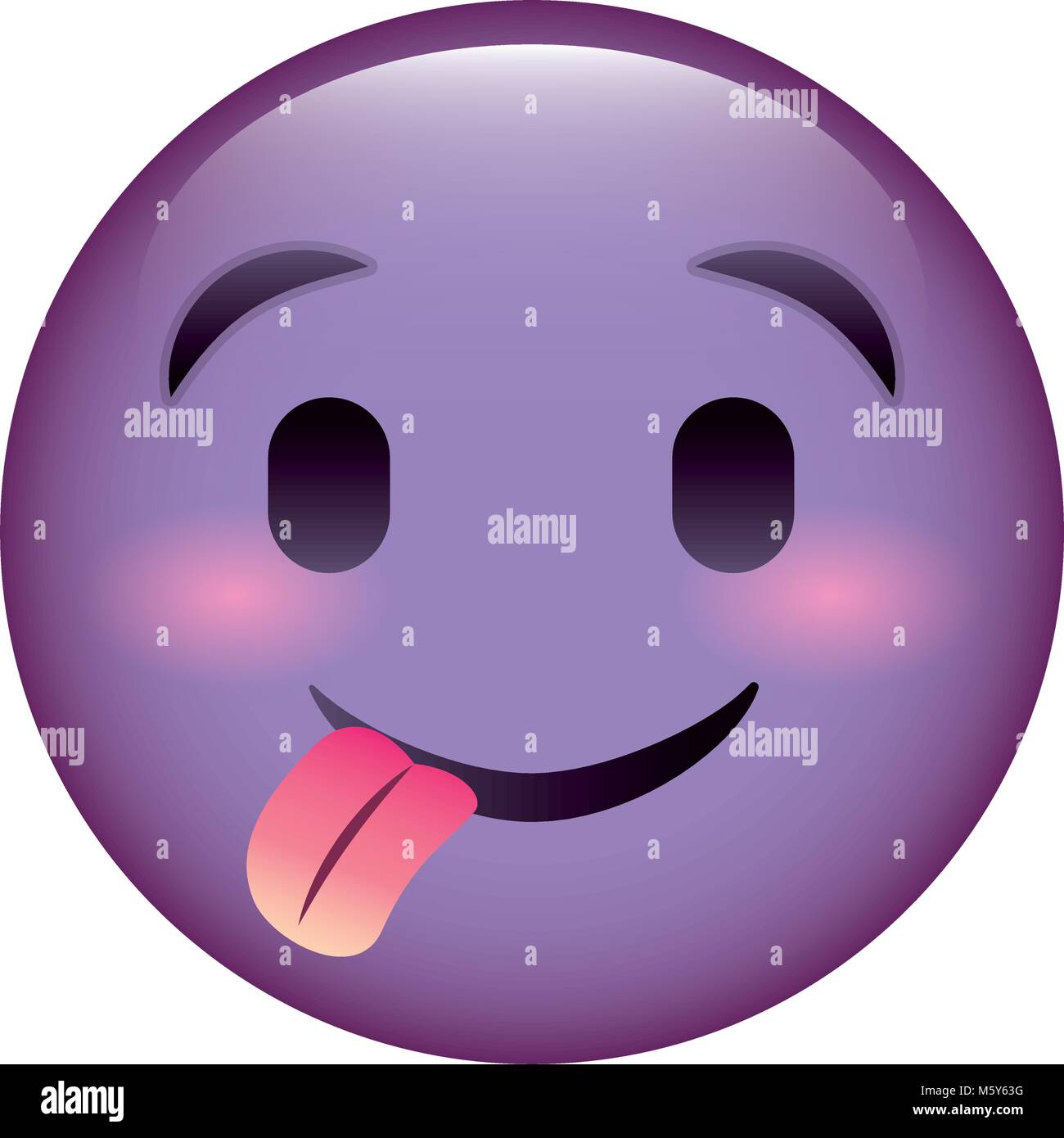 purple emoticon cartoon face tongue out Stock Vector Image & Art - Alamy