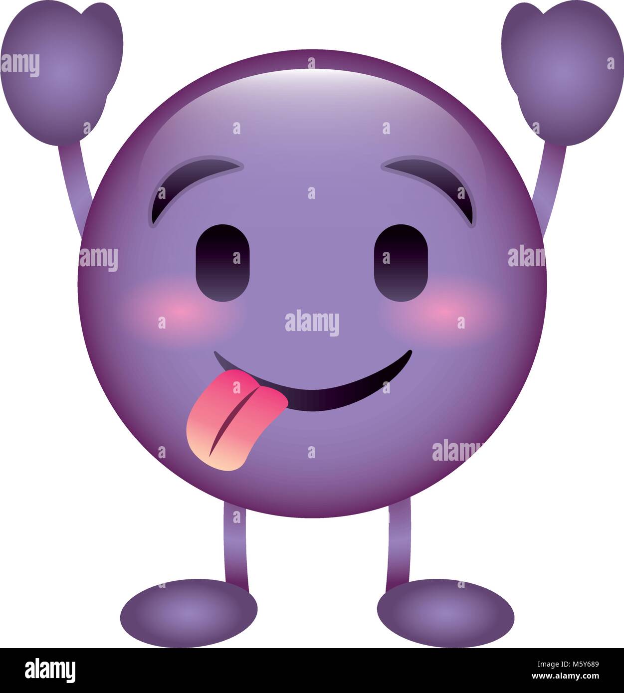 purple emoticon cartoon face tongue out character Stock Vector Image ...