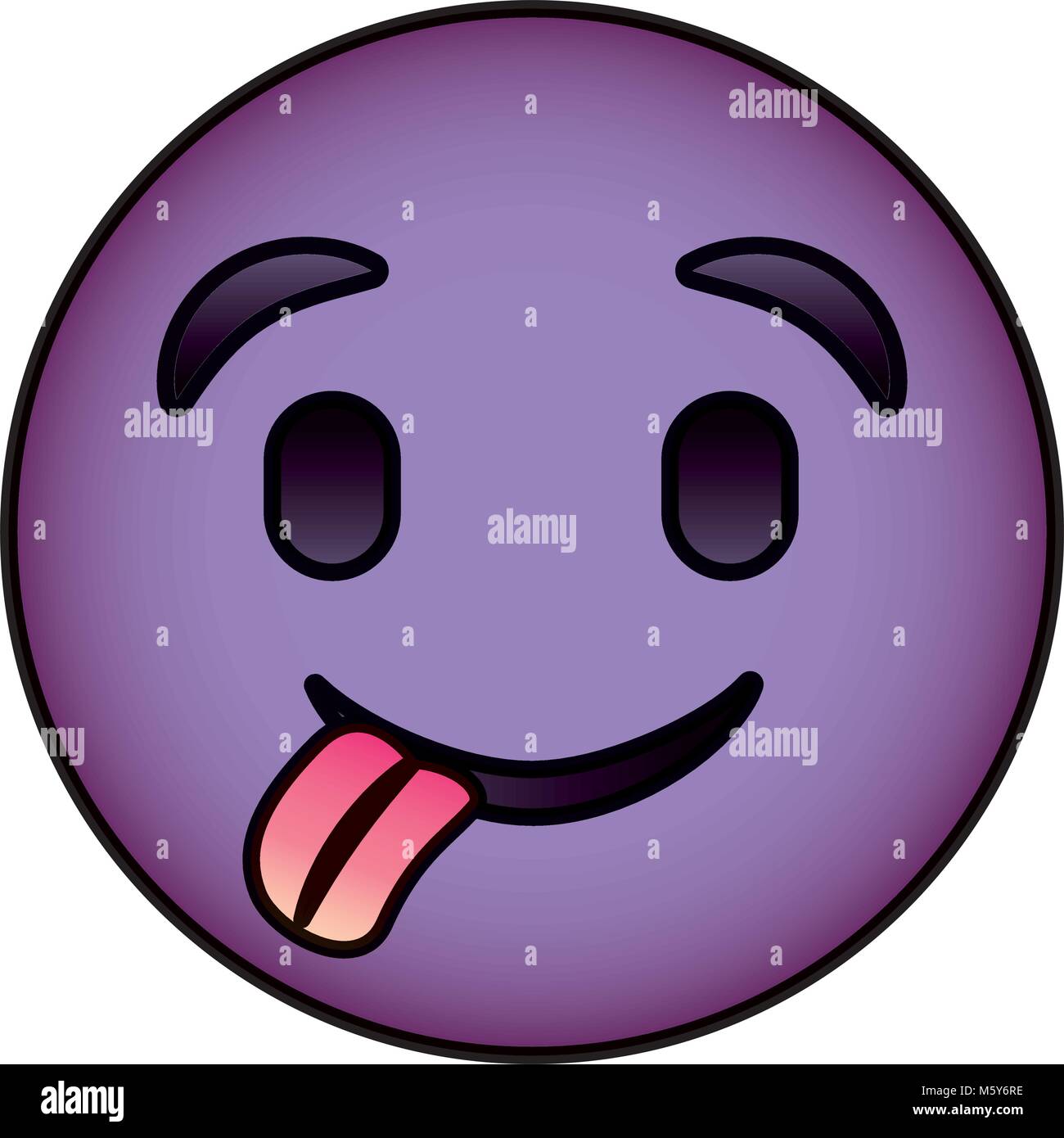 purple emoticon cartoon face tongue out Stock Vector Image & Art - Alamy