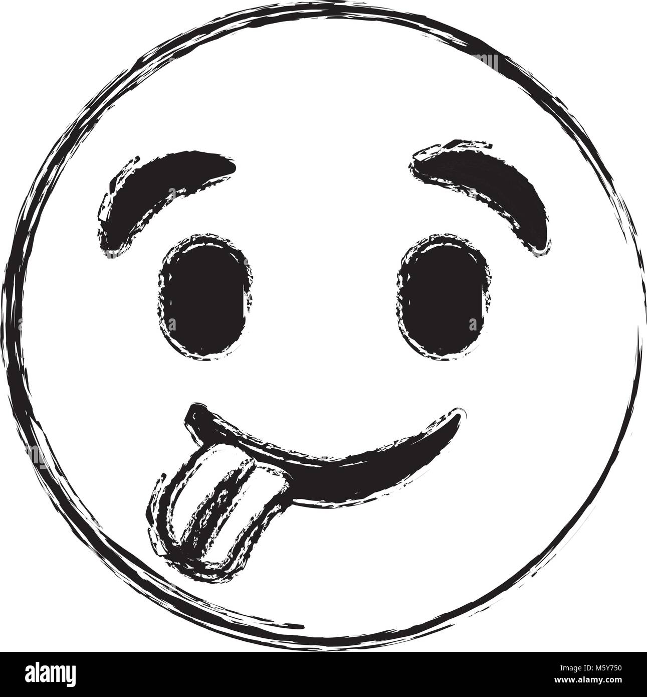 emoticon cartoon face tongue out expression Stock Vector Image & Art ...