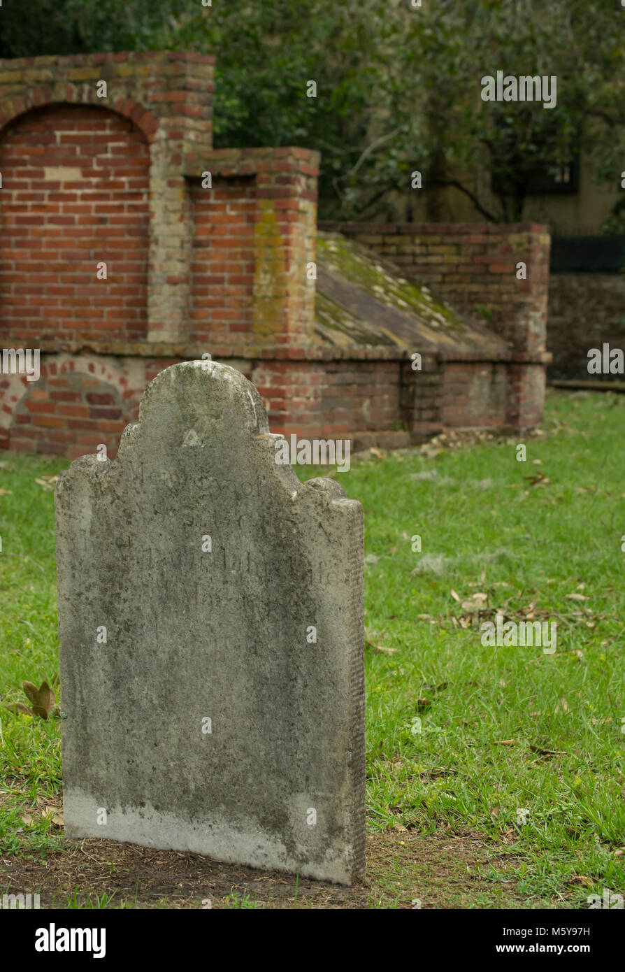 GraveyardHeadstones in Savannah, GA Stock Photo Alamy