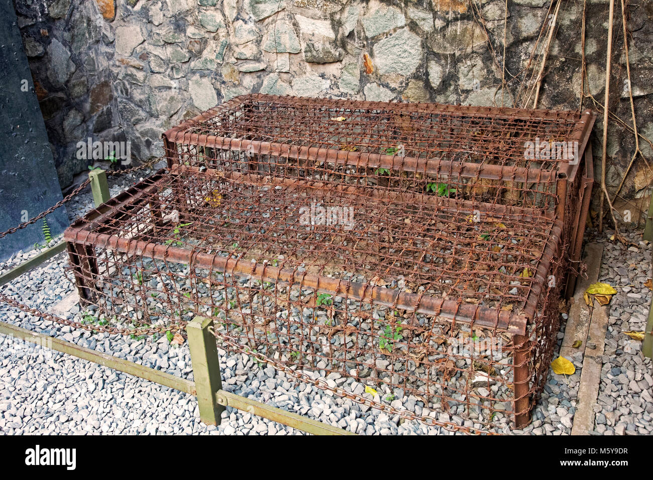 Tiger cages used by the American and South Vietnamse army during the