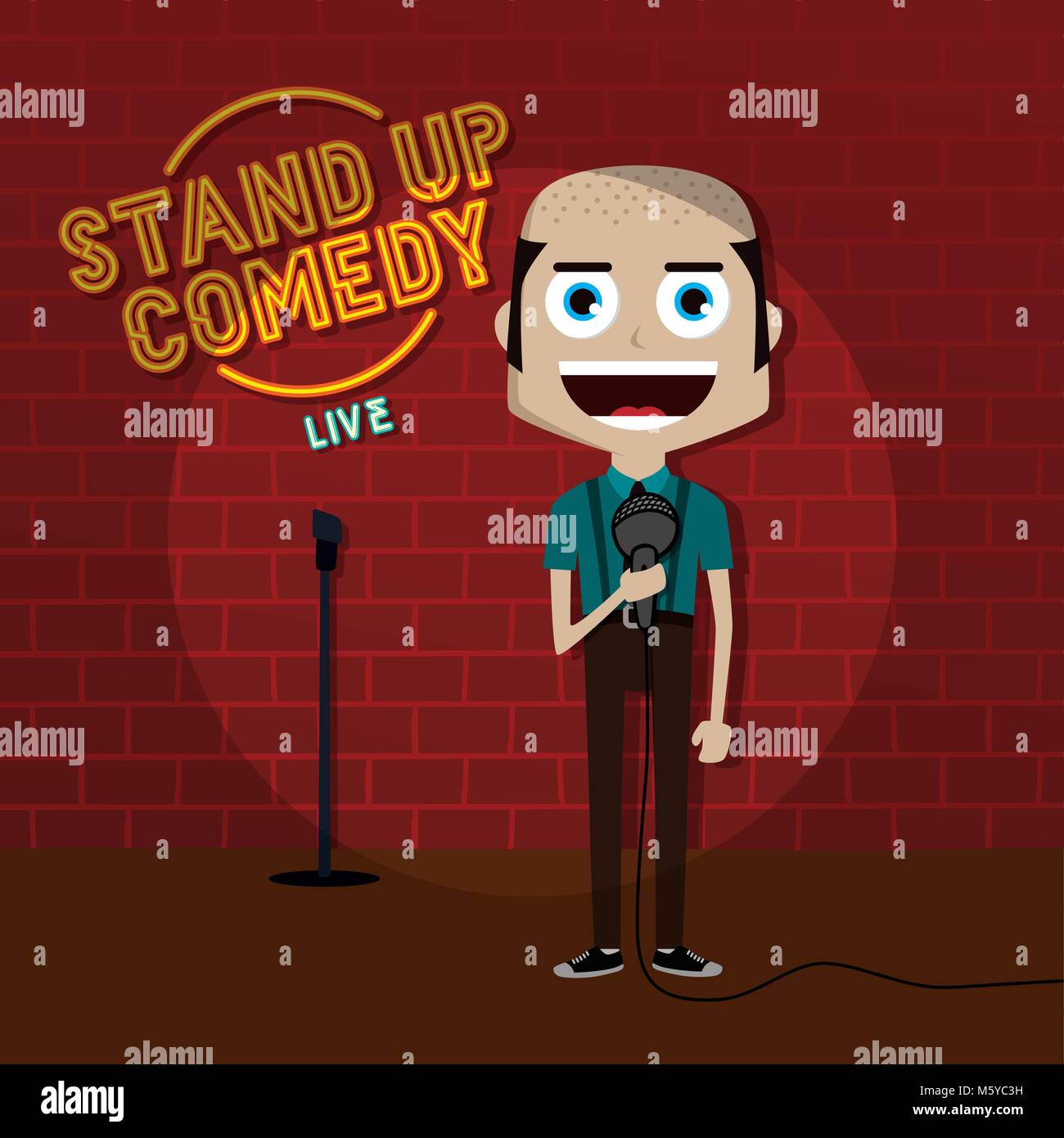 stand up comedy comic guy on stage vector art illustration Stock Vector  Image & Art - Alamy