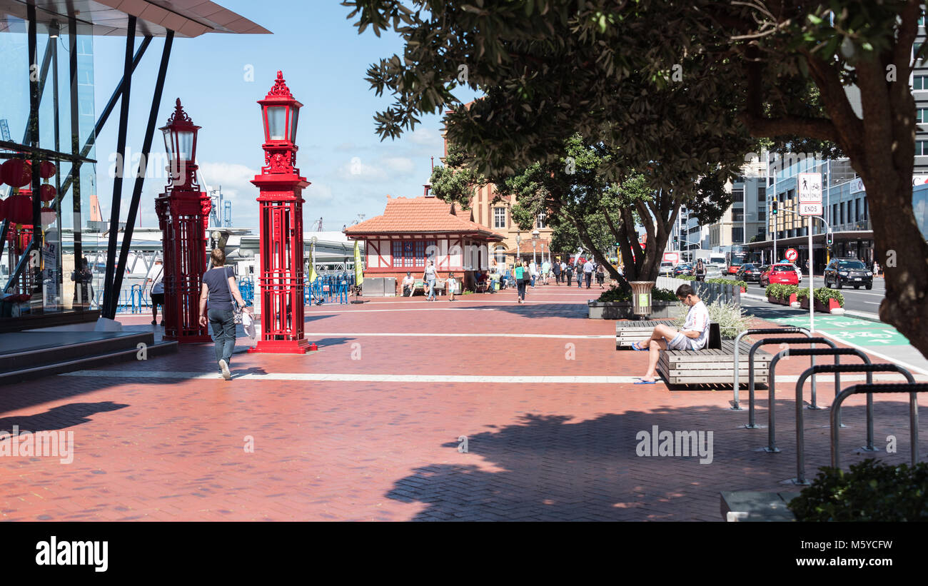 Pedestrian Area, Auckland City, North Island, New Zealand Stock Photo