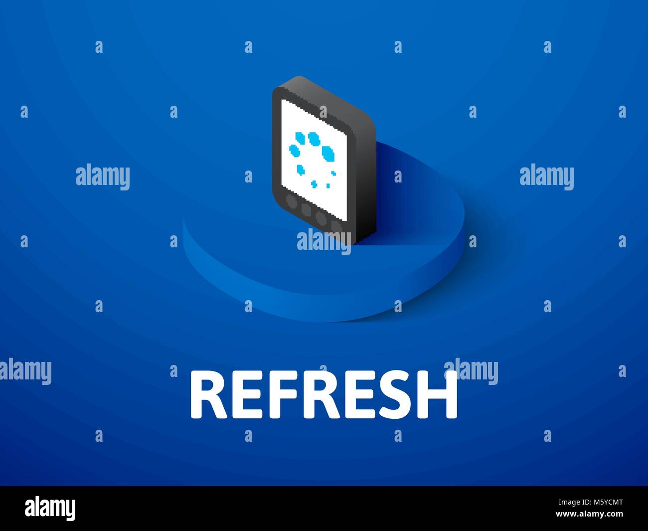 Refresh isometric icon, isolated on color background Stock Vector