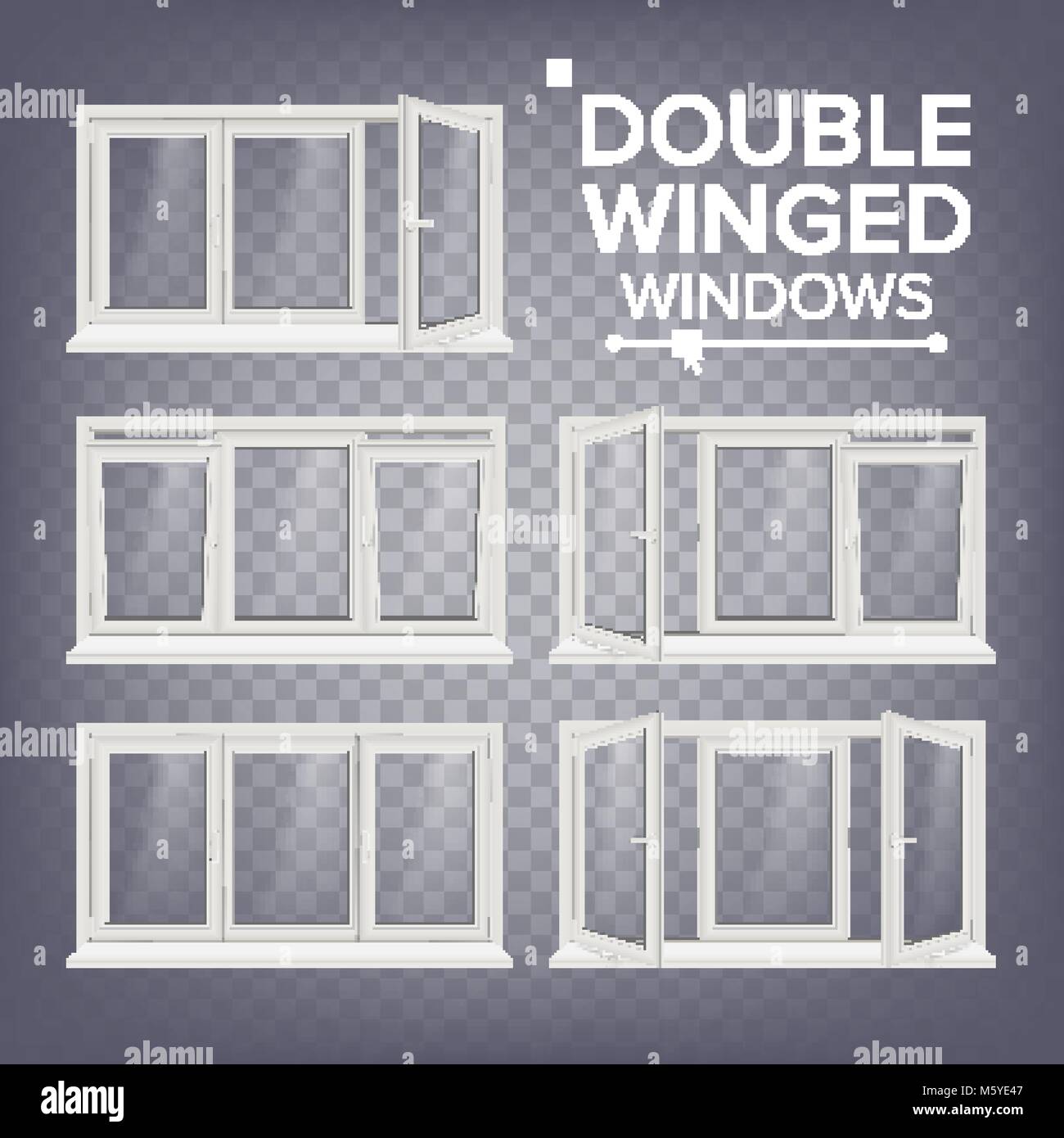 Pvc White Window Pdf Example Double winged door Stock Vector Images - Alamy