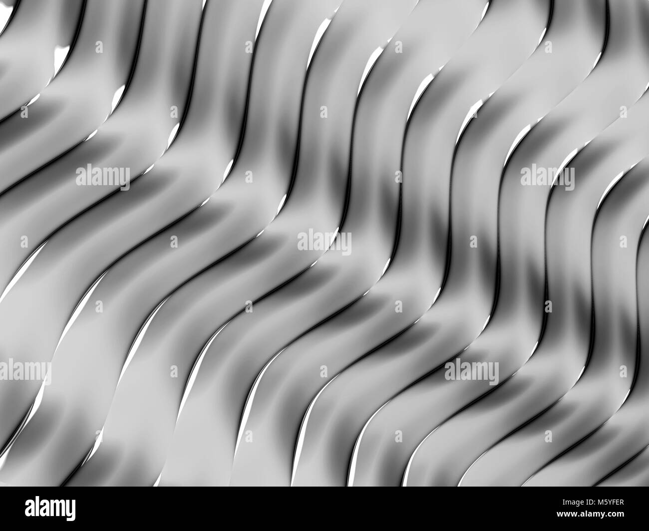 gray gradient wavy abstract background. fractal art. Stock Photo