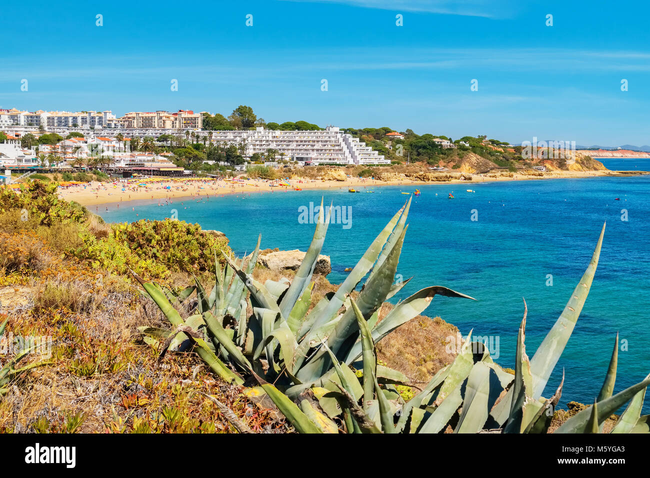 Ocean coast and Oura beach (Praia da Oura). Albufeira, Algarve, Portugal Stock Photo