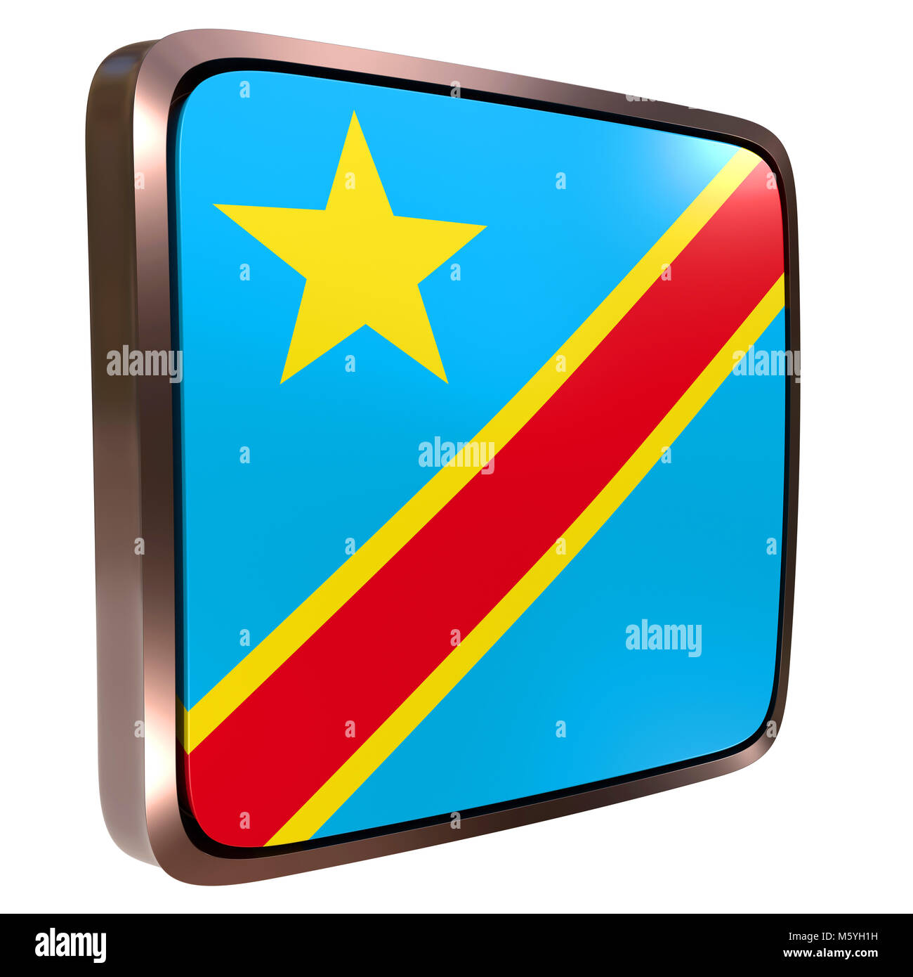 3d rendering of a Democratic Republic of Congo flag icon with a ...