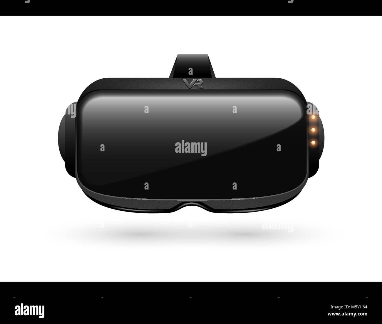 Realistic 3d Virtual Reality Headset Box Closeup front View. Futuristic