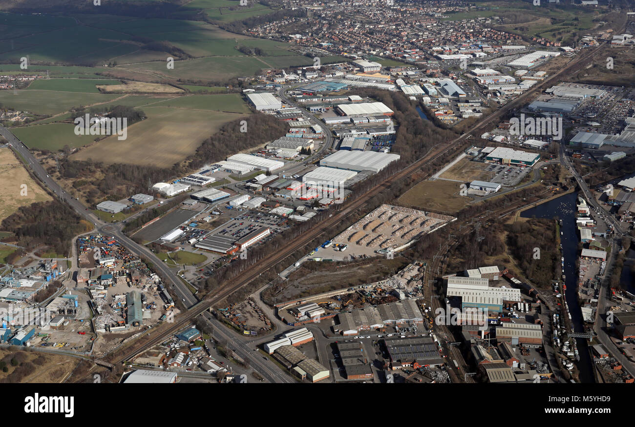 aerial view of Barbot Hall Industrial Estate ,UK Stock Photo