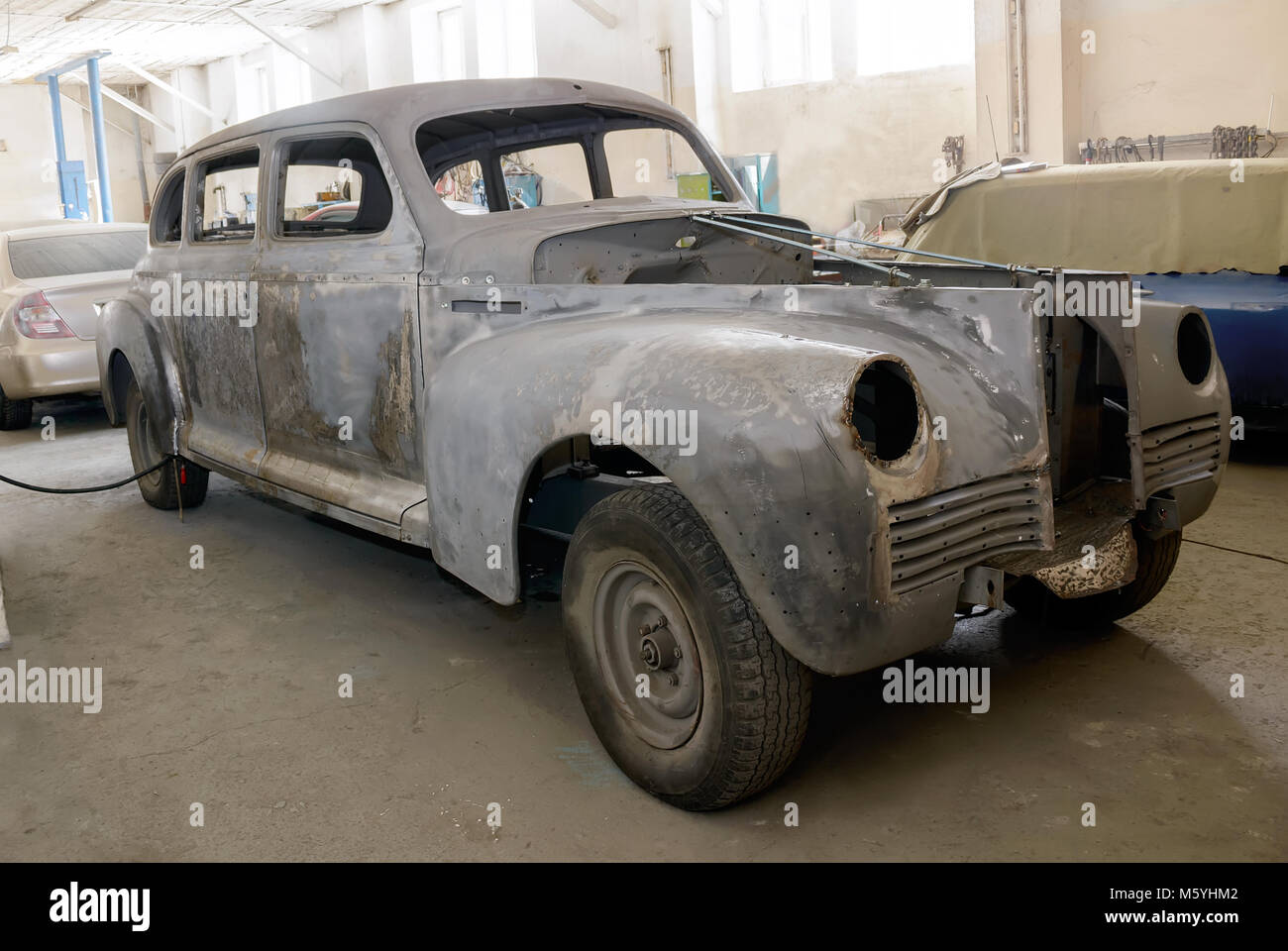 Odessa, UkraineFebruary 25, 2010 Vintage 1950 ZIS110 during recovery