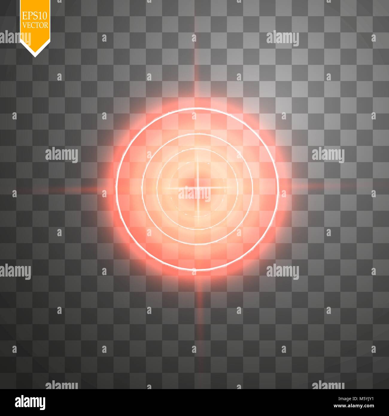 Neon red target isolated. Game Interface Element. Vector illustration ...