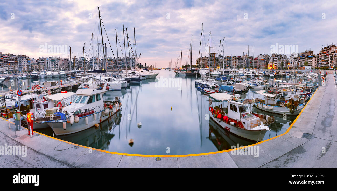 Piraeus Marina in the morning, Athens, Greece Stock Photo