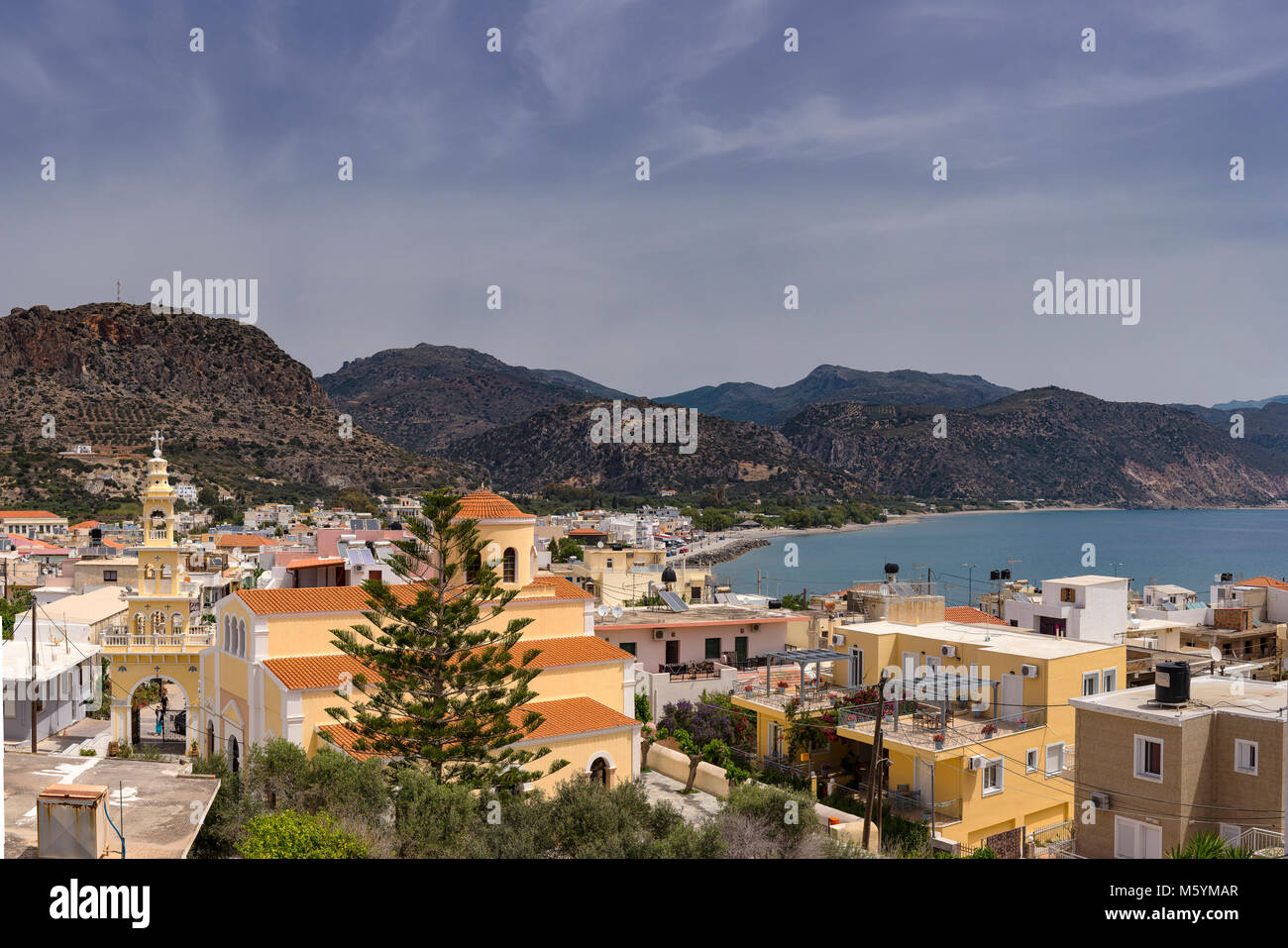 View over the city, Paleochora, Greece Stock Photo