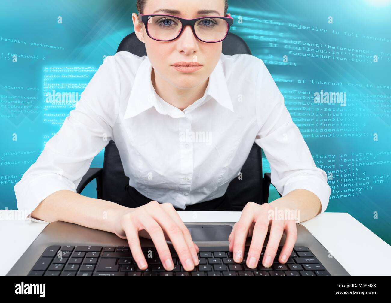Corporate woman typing hi-res stock photography and images - Alamy