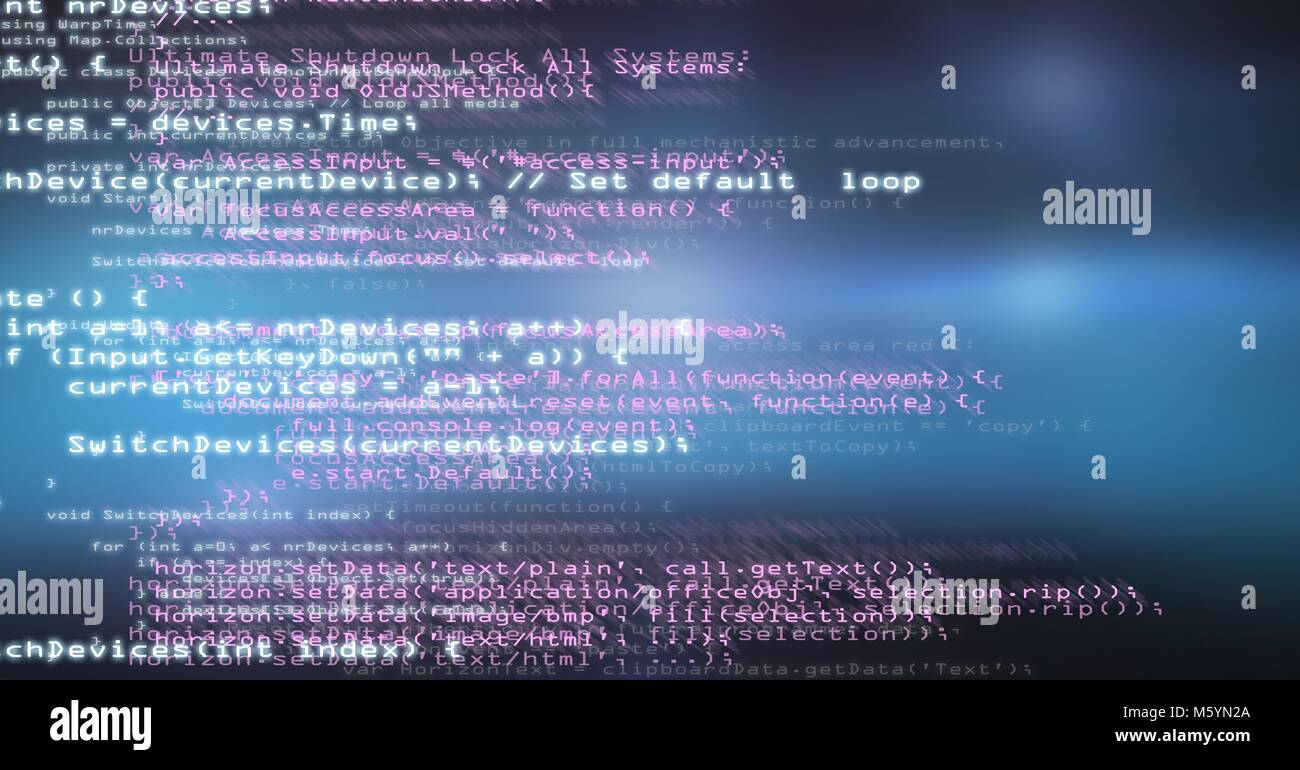 Coding text floating Stock Photo - Alamy