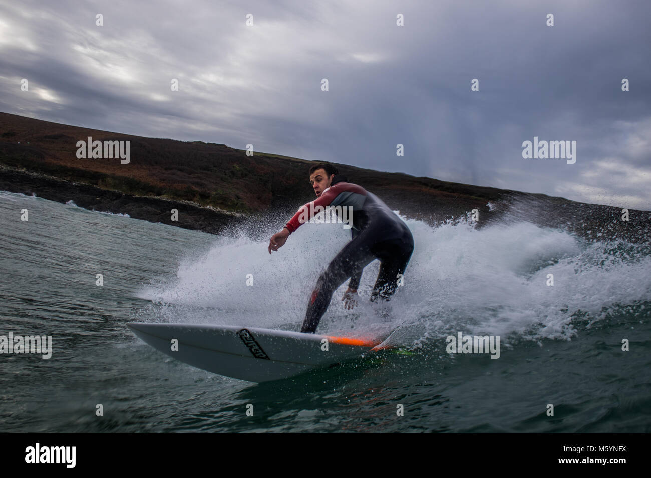 Crantock Surf Session Stock Photo