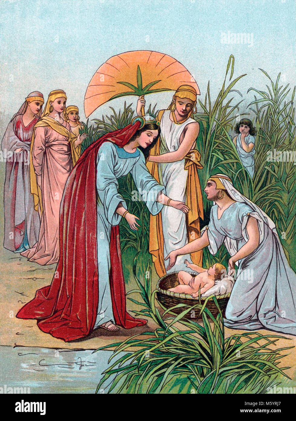 The finding of Moses in a basket by the Pharoah's daughter (Book of