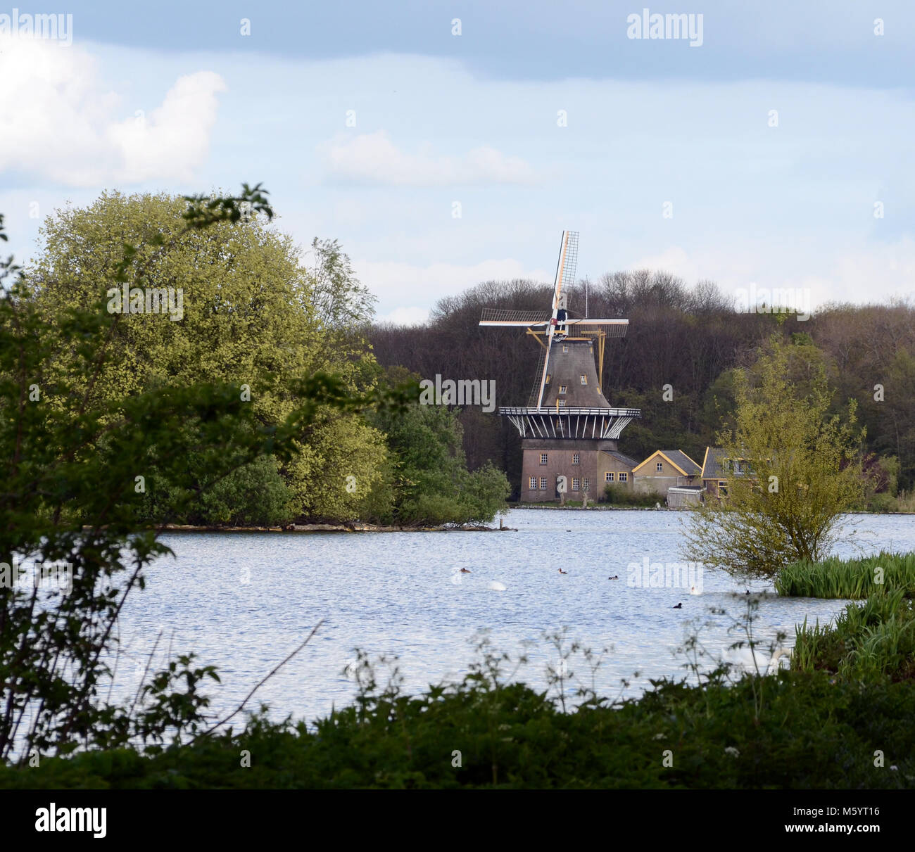 Dutch windmill in Kralingen, Rotterdam, Netherlands near Rotterdam Stock Photo