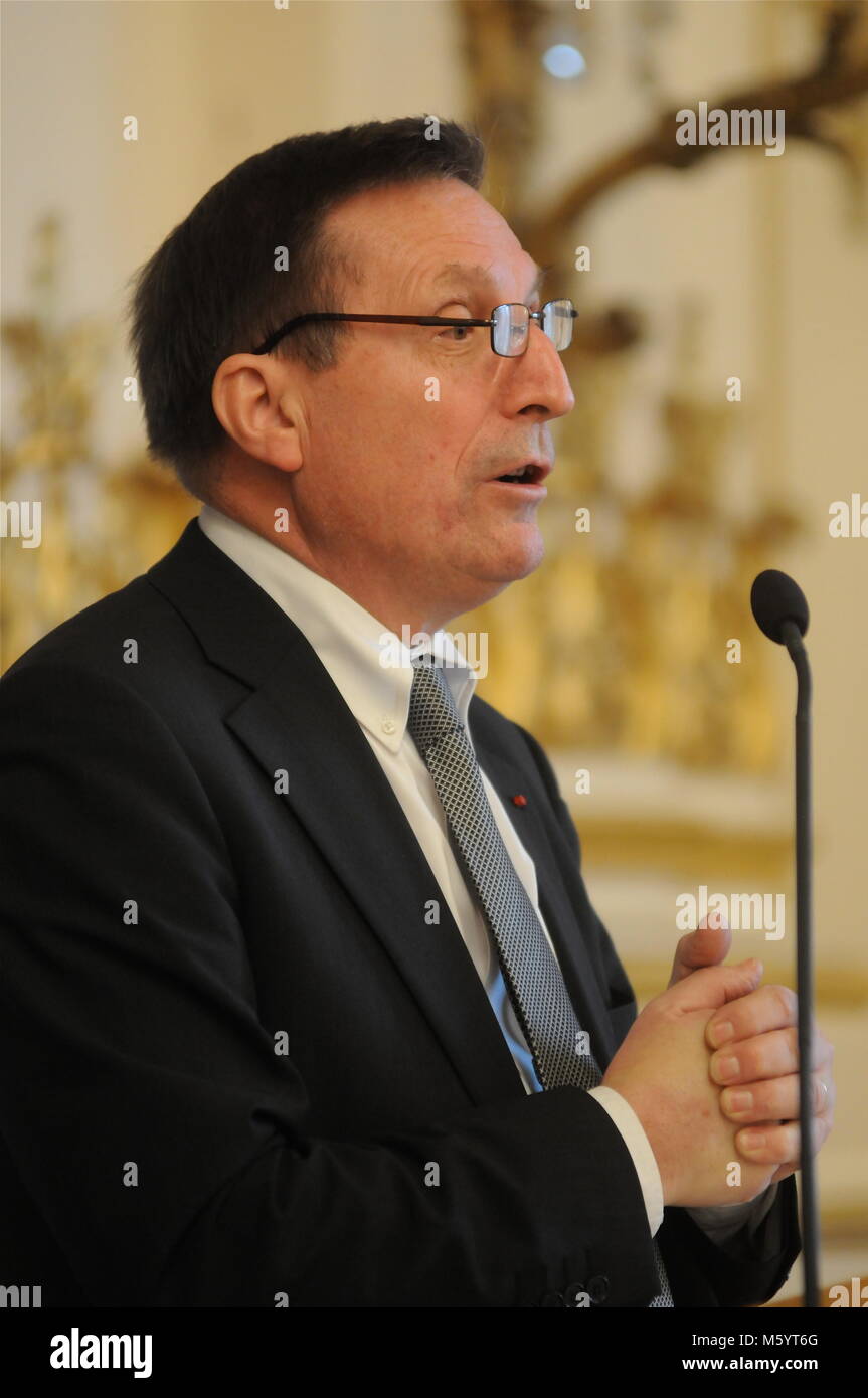 Jean-Noel Vioud, General Attorney at Klaus Barbie Trial talks in Lyon, France Stock Photo