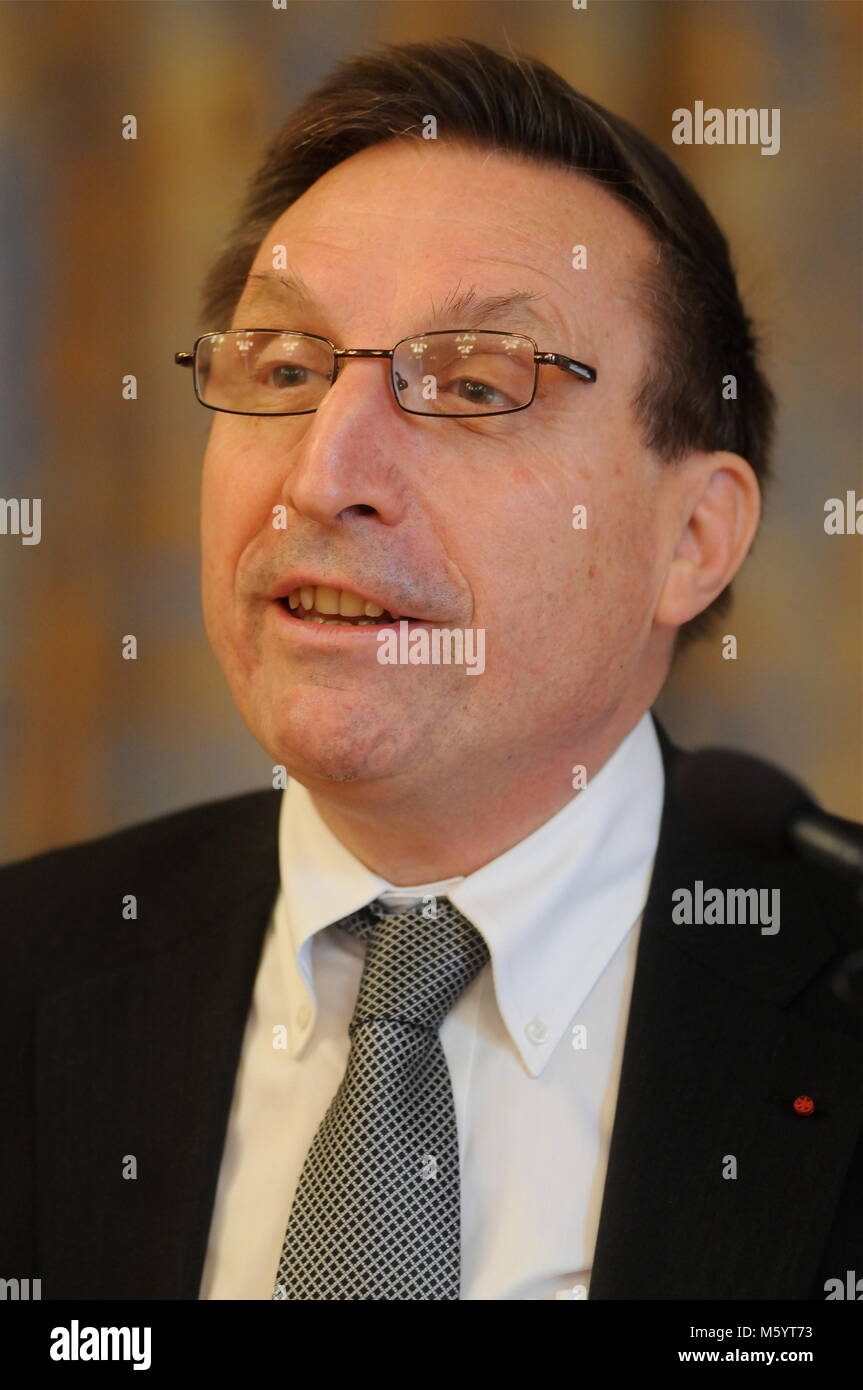 Jean-Noel Vioud, General Attorney at Klaus Barbie Trial talks in Lyon, France Stock Photo