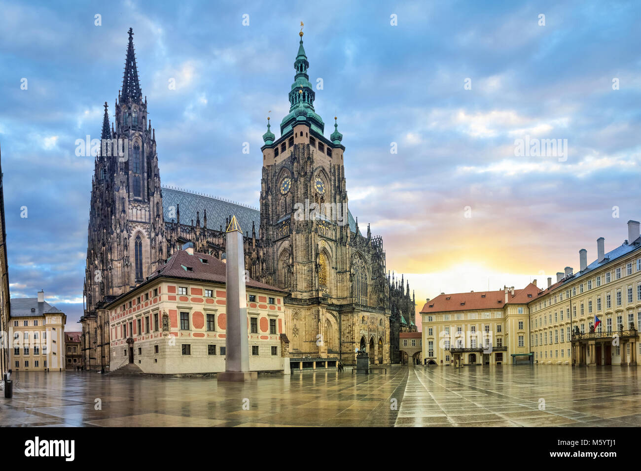 St. Vitus Cathedral in Prague Castle complex in Prague, Czech Republic (HDR image) Stock Photo