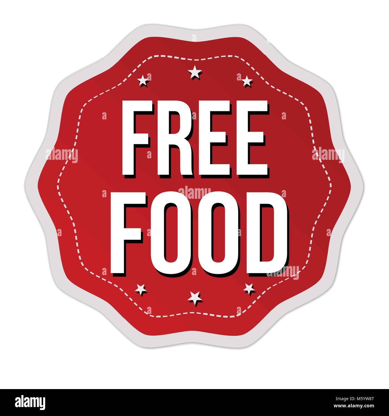 Free food label or sticker on white background, vector illustration Stock Vector