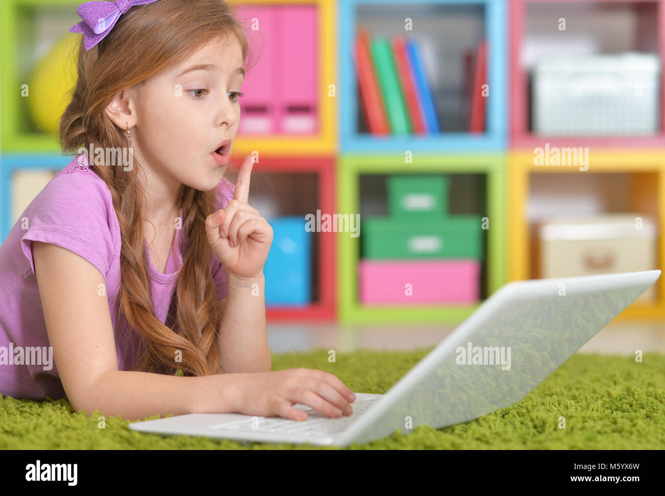 girl using modern laptop Stock Photo - Alamy