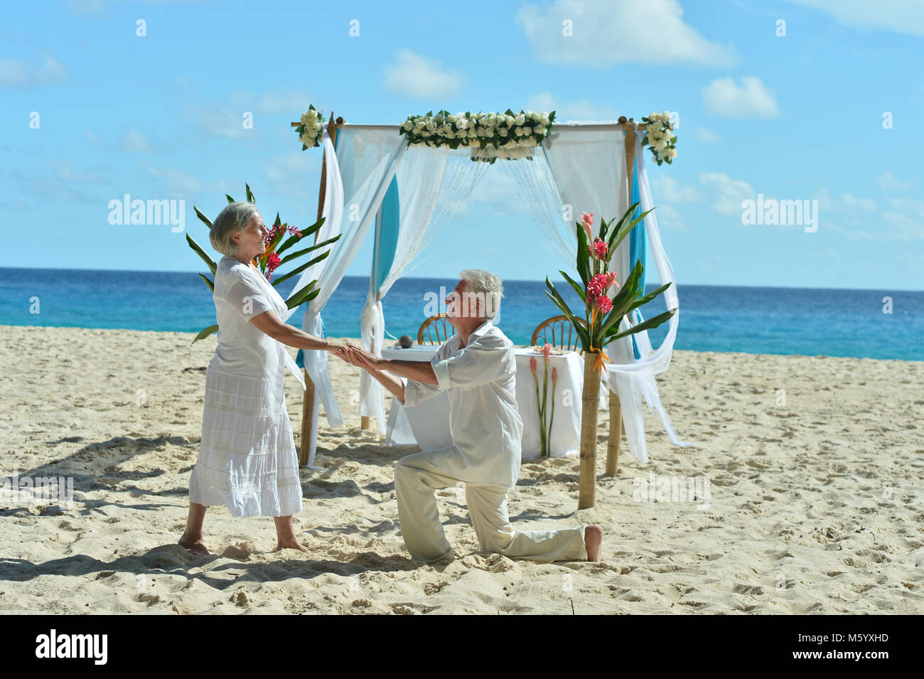 Elderly wedding beach hi-res stock photography and images - Alamy