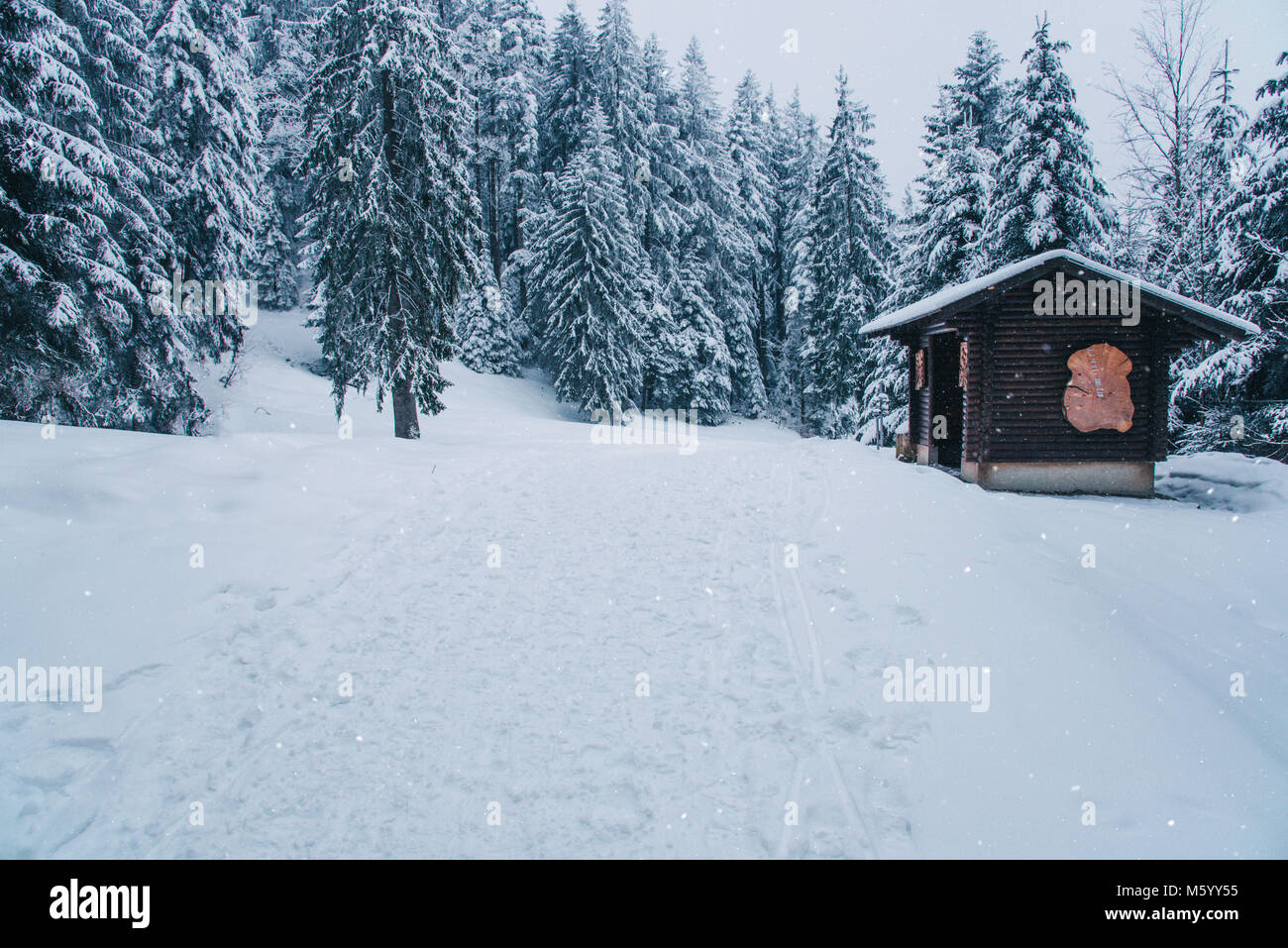 Snow on hills in Sattel Lucerne region Switzerland Stock Photo - Alamy