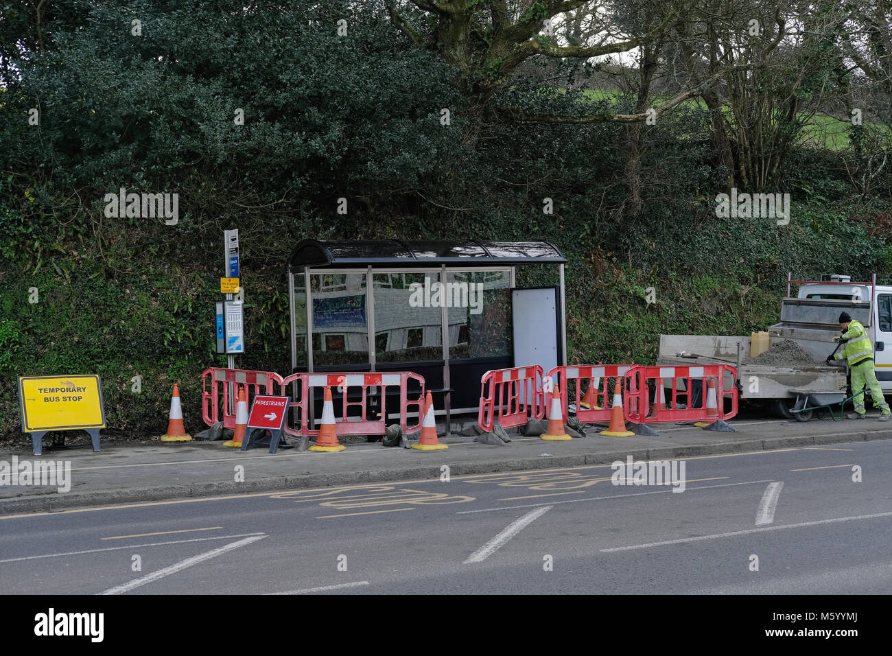 New bus stop being built. Stock Photo