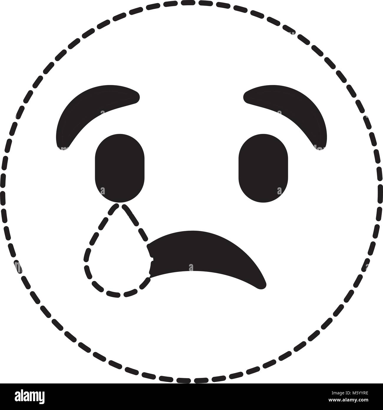 cute smile emoticon sad tear expression Stock Vector Image & Art - Alamy