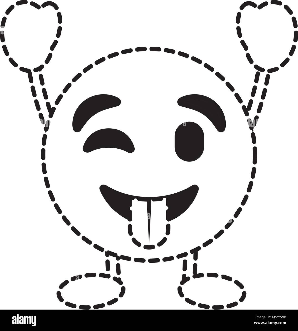 emoticon cartoon face tongue out character Stock Vector Image & Art - Alamy