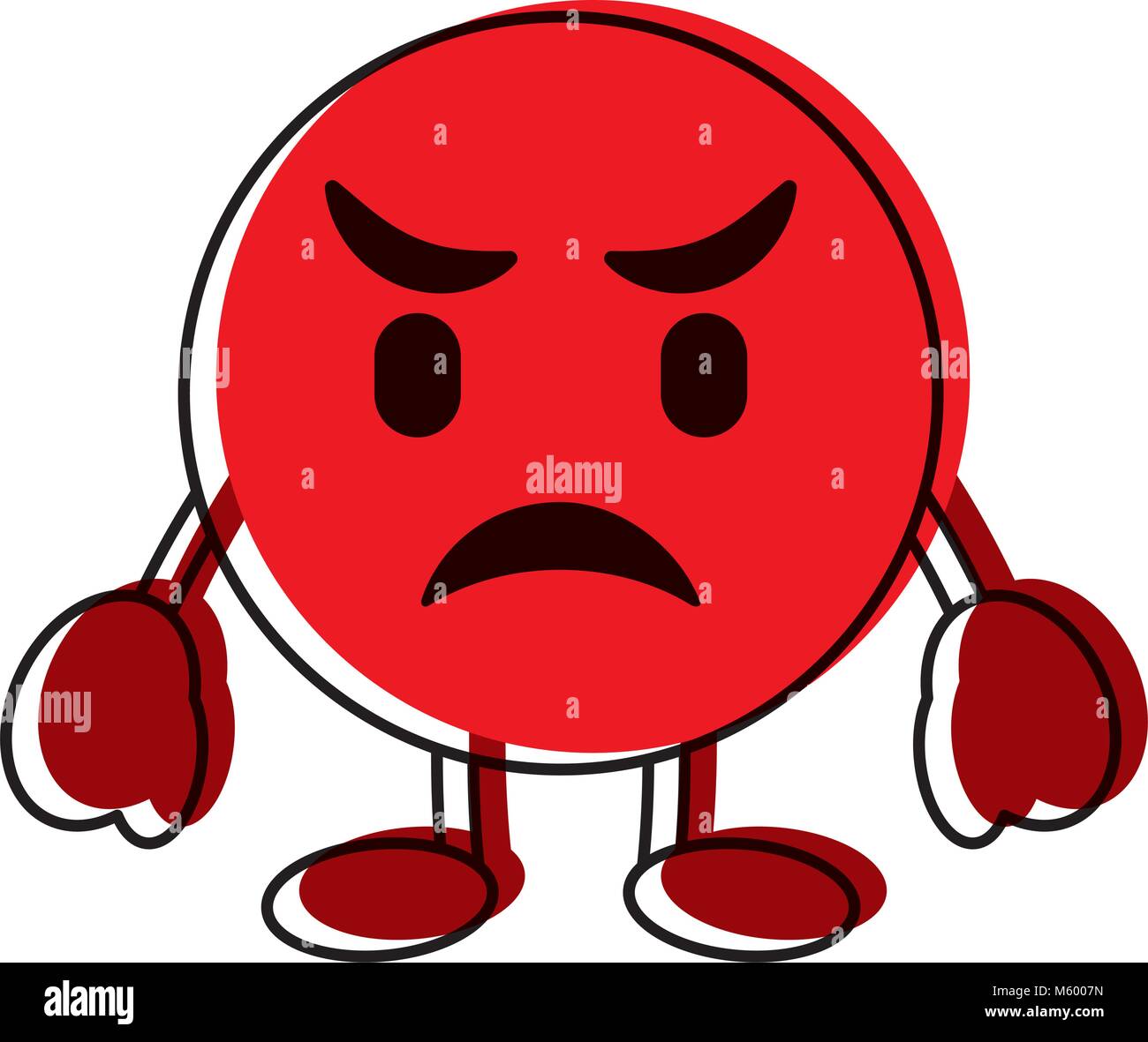 red emoticon cartoon face angry character Stock Vector Image & Art - Alamy